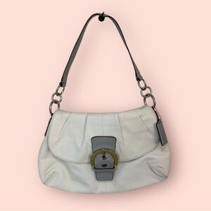 Coach White and Gray Shoulder Bag